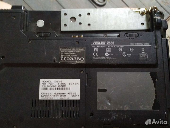 Ноутбук asus z53s на запчасти