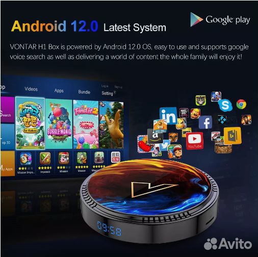 Андроид12 Смарт 2/16/4/32 Тв -WI-FI приставка 4К