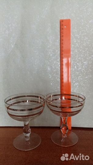 Шампанки СССР Креманки СССР Стекло Позолота Винтаж