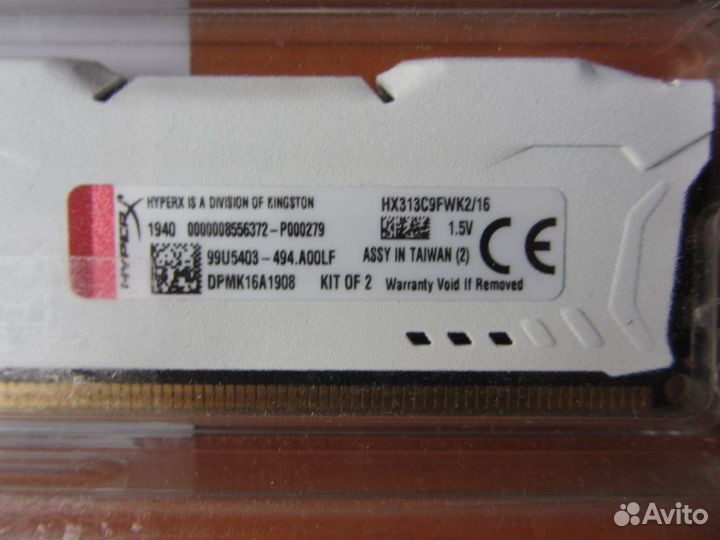 Kingston HyperX fury (HX313C9FWK2/16) 16 гб