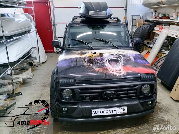 Автобокс Нива 2121 4х4 Cayman черный матовый