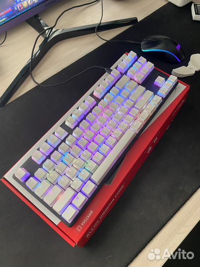 Hyperx Alloy origins core + pudding PBT кейкапы