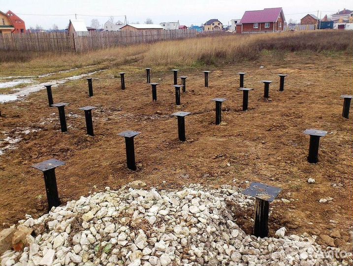 Сваи винтовые, установка винтовых свай