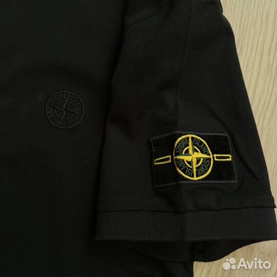 Поло Stone Island черного цвета