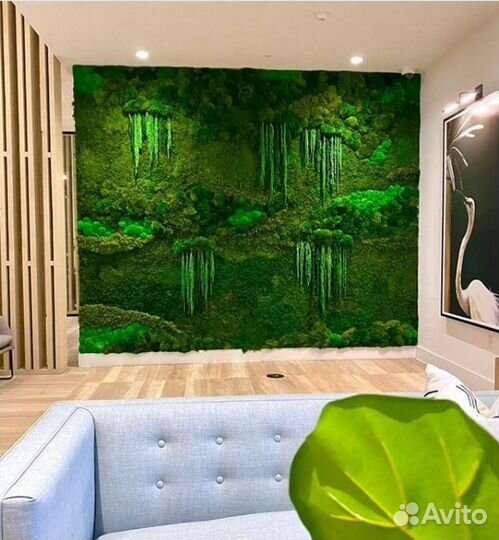 Стена из мха со мхом панно фитостена фитокартина