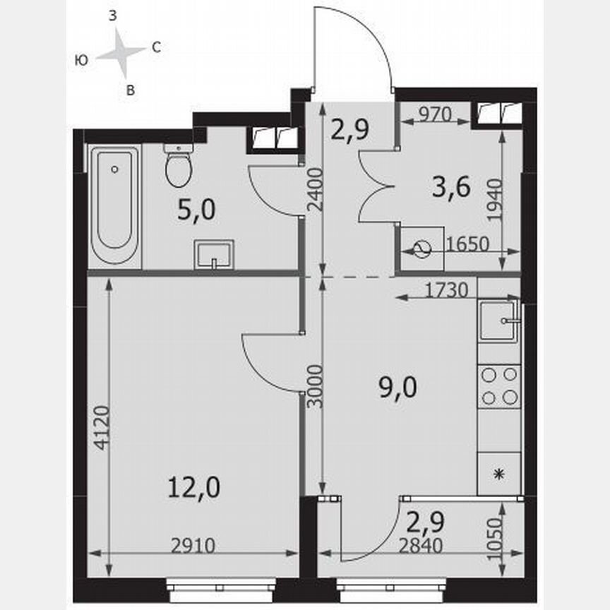 1-к. квартира, 35,4 м², 2/27 эт.