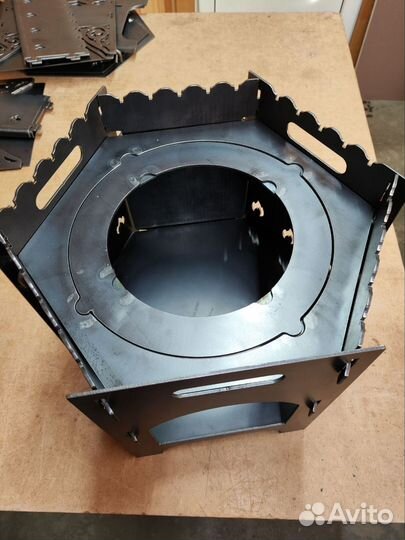 Разборная печь под казан 3 в 1, сталь 3 мм