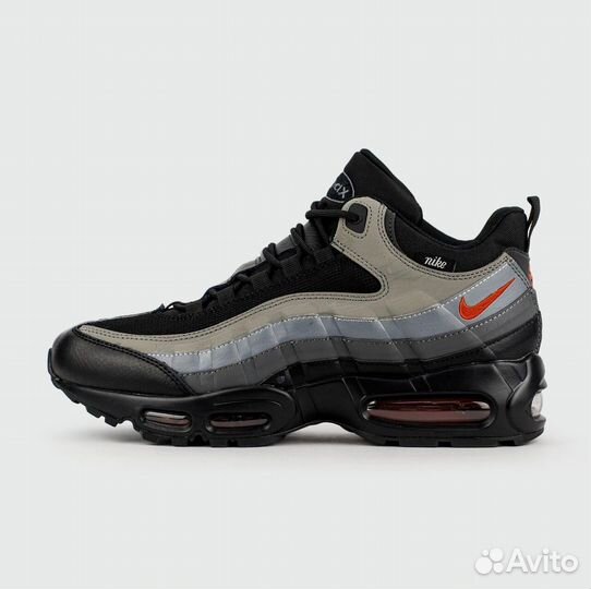 Кроссовки Air Max 95 Grey Black/Red with Fur: Динамика в каждом шаге