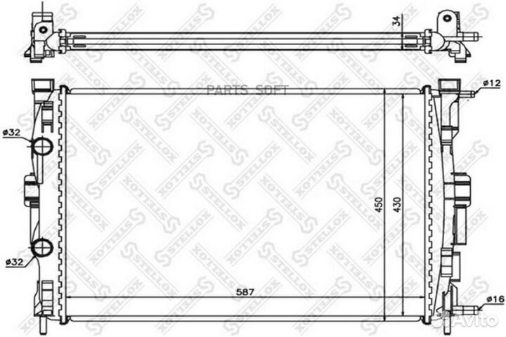 Stellox 1025358SX 10-25358-SX радиатор системы охл