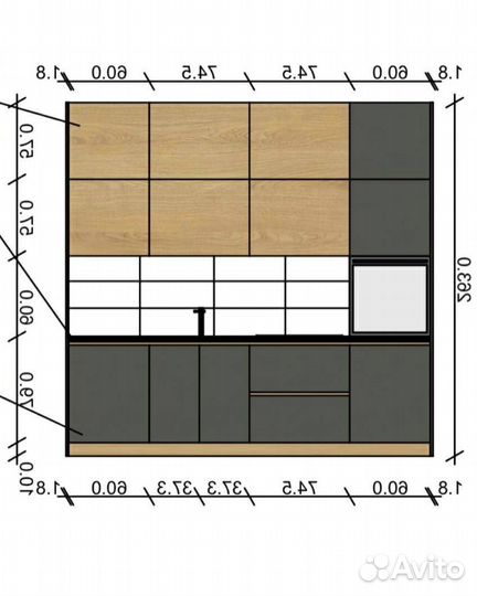 Кухонный гарнитур угловой матовый