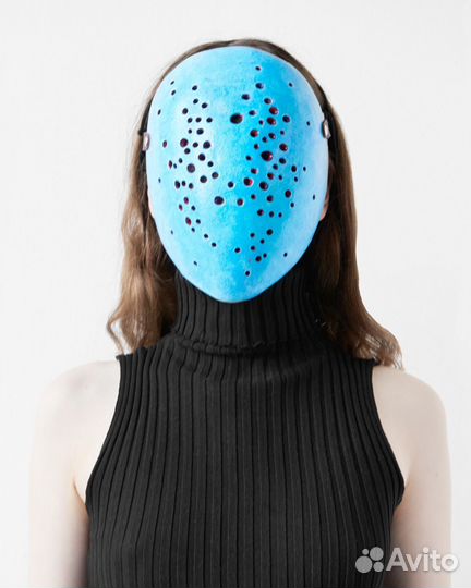 Маска карнавальная голубая маска для косплея