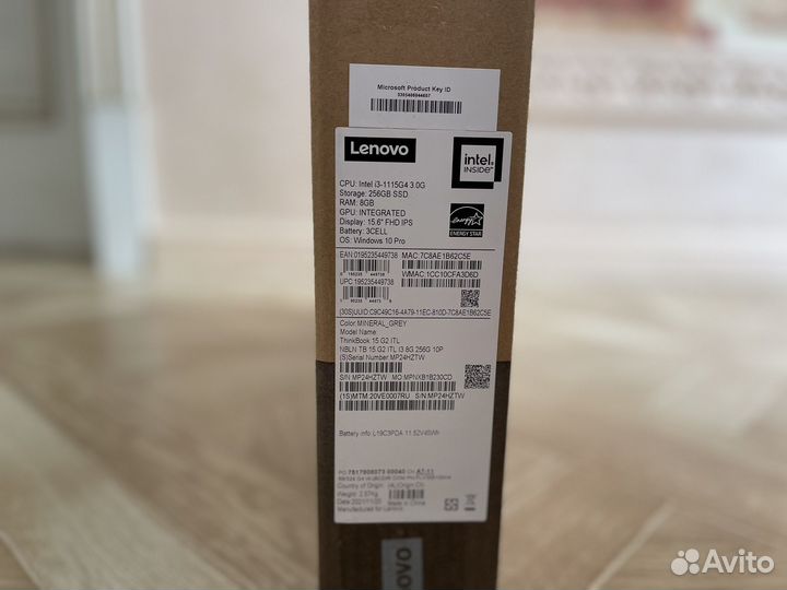 Новый ноутбук Lenovo ThinkBook 15 IPS/i3/8GB/256GB