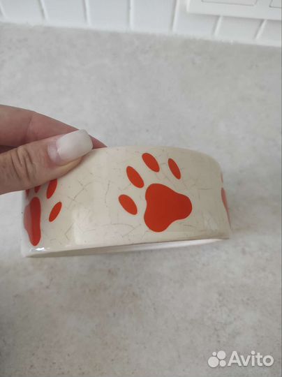 Керамическая миска для кошки и собаки