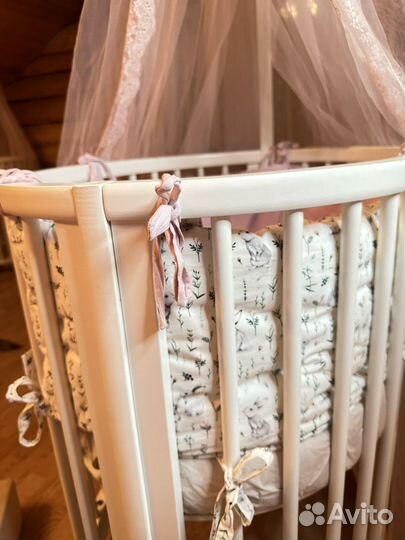 Бортики для круглой и овальной кроватки