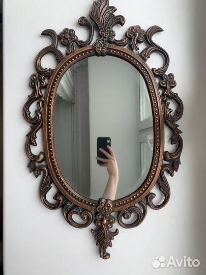 Зеркало в металлической бронзовой раме 70х- 80х гг
