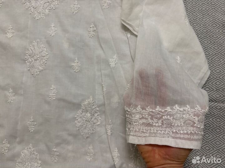 Блузка белая хлопок, Индия