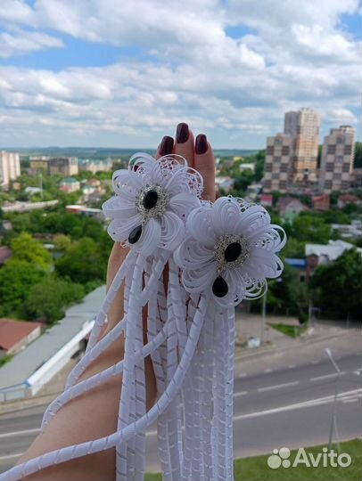 Банты для волос белые