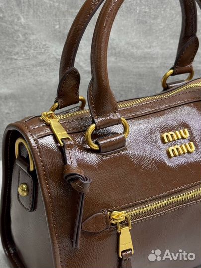 Сумка с ручками натуральная кожа MIU MIU