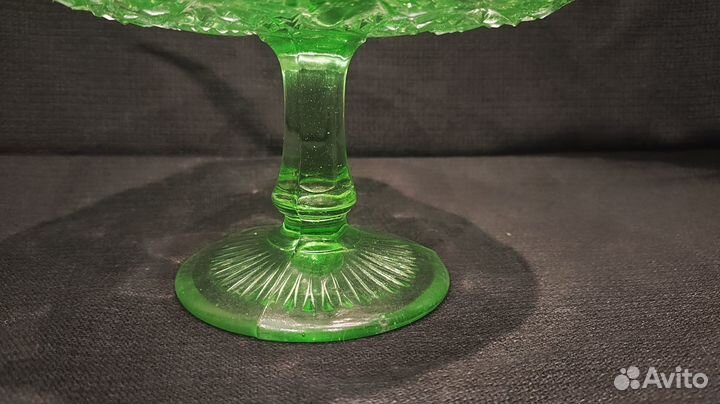 Ваза фруктовница конфетница на ножке. Цветное стек