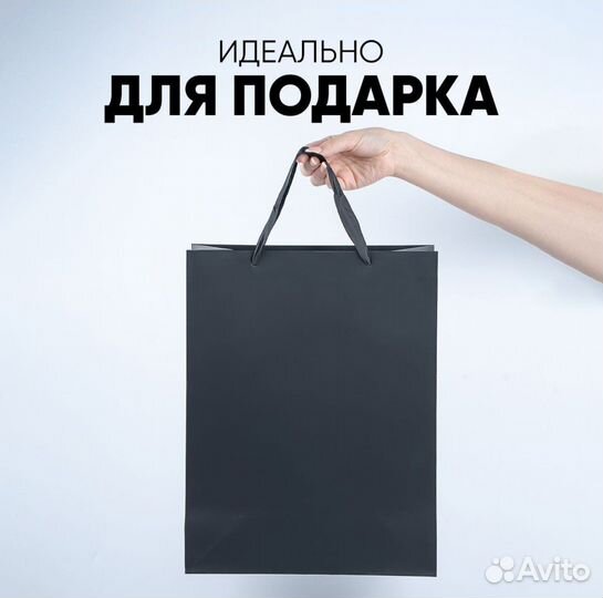 Новый подарочный пакет чёрный большой 31x40x14 см