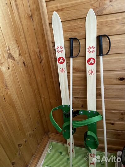 Лыжи 100 см деревянные