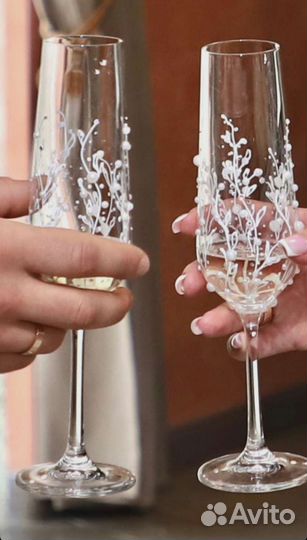 Свадебные бокалы ручной росписи