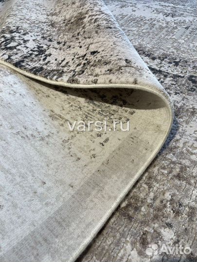 Ковер бежевый современный 0.8х1.5 эвкалипт шелк