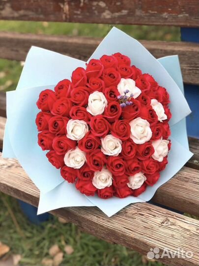 Букет из 51 розы, цветы, подарок, с доставкой
