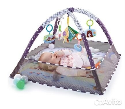 Разаивающий коврик с игрушками для новорожденных