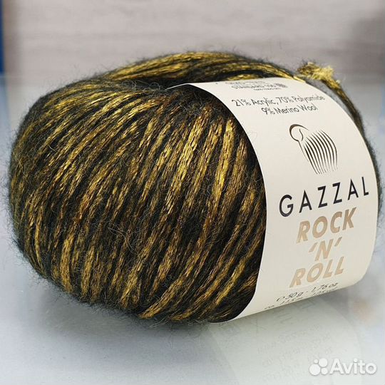 Снуд на два оборота, черно-золотистый