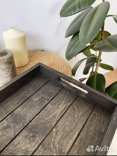 Поднос деревянный декоративный