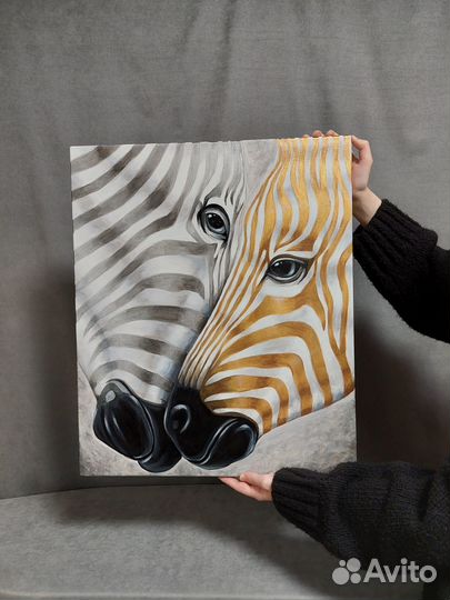 Картина на холсте Полосатая гармония,ручная работа