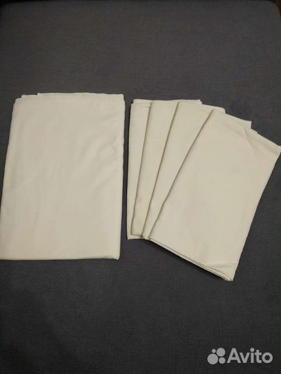 Простынь+наволочка,белое х/б,новое