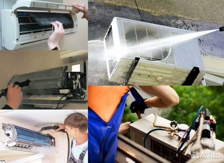 Обслуживание чистка мойка кондиционеров заправка