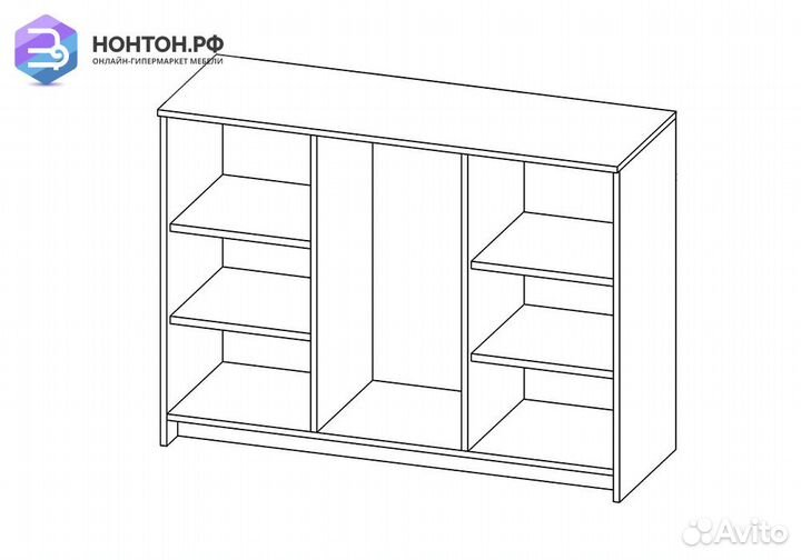 Комод с дверцами Сириус со стеклом и 3 ящиками сон