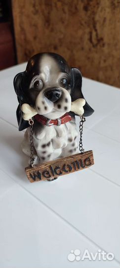 Керамическая собачка welcome, высота 13 см