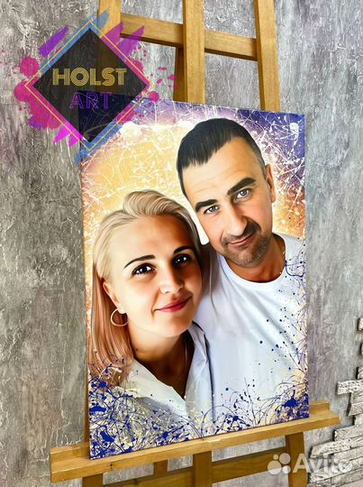 Портрет по фото на холсте