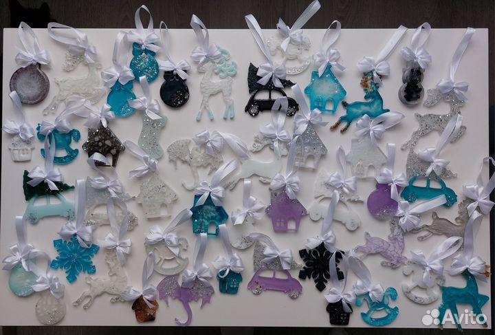 Новогодние игрушки из эпоксидной смолы