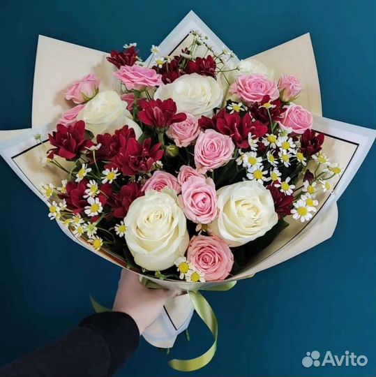 Цветы розы букет