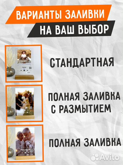 Индивидуальный подарок / Ваше фото с видео на оргстекле