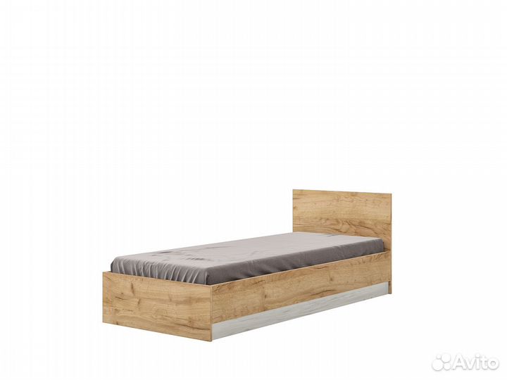 Кровать Марчел 0,9 крафт золотой/дуб белый