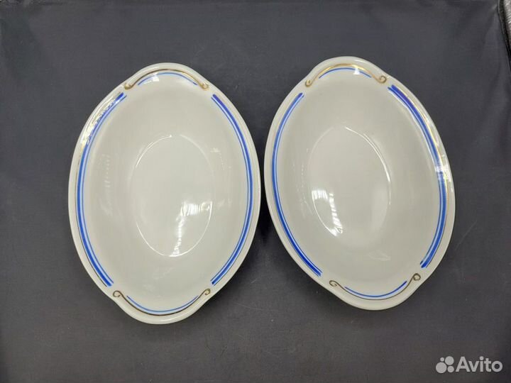 Ваза ладья фарфор кобальт Северная Корея