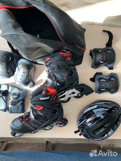 Роликовые коньки reaction r200(+вся защита, сумка)