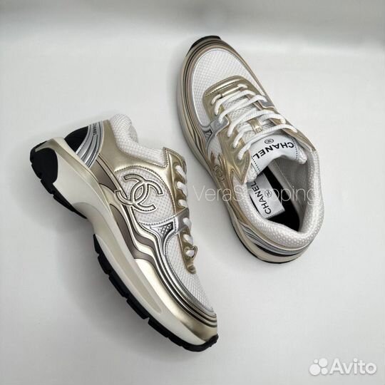 Кроссовки Chanel 35-40 gold silver