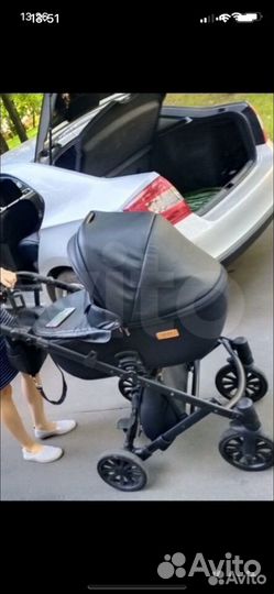 Коляска anex cross 3 в 1 черная эко кожа