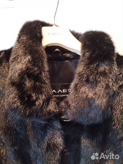 Шуба норковая 42 44 чёрная длинная