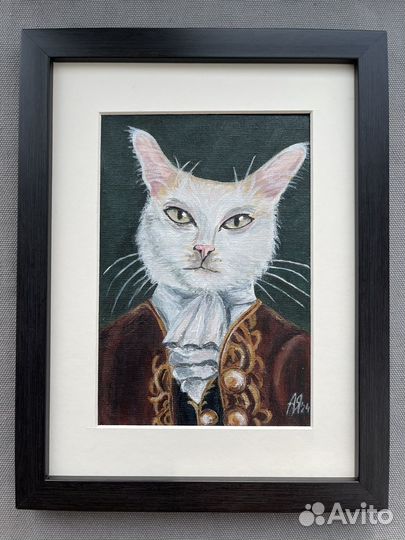 Картина Кот дворянин 10х15 холст