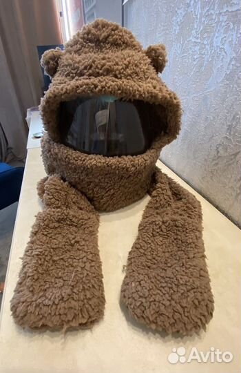 Шапка с ушками. Меховая, плюшевая