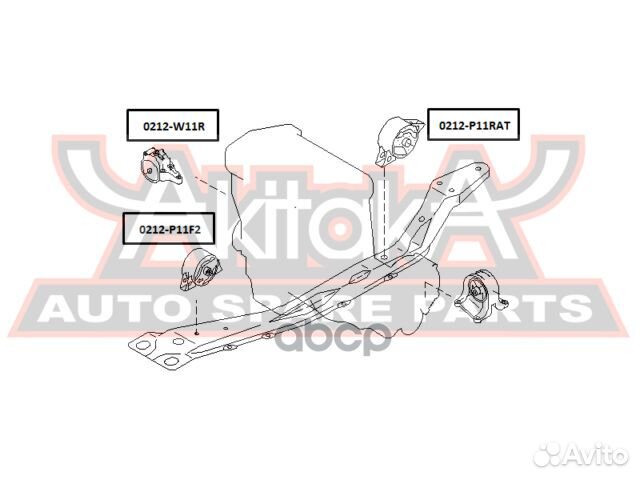 Подушка двигателя перед прав 0212W11R asva
