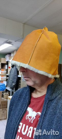 Шапка для бани из овчины, Рыжик